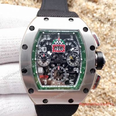 Copy Richard Mille RM011 Flyback Chronograph - Felipe Massa Watch SS Green Inner rubber